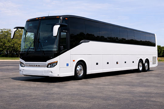 56-passenger charter bus available for charter in Richardson, TX